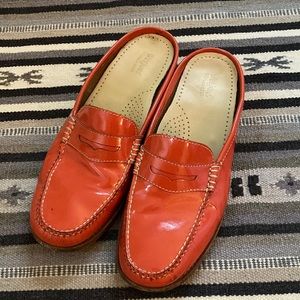 Orange Bass Weejun loafers 9.5
